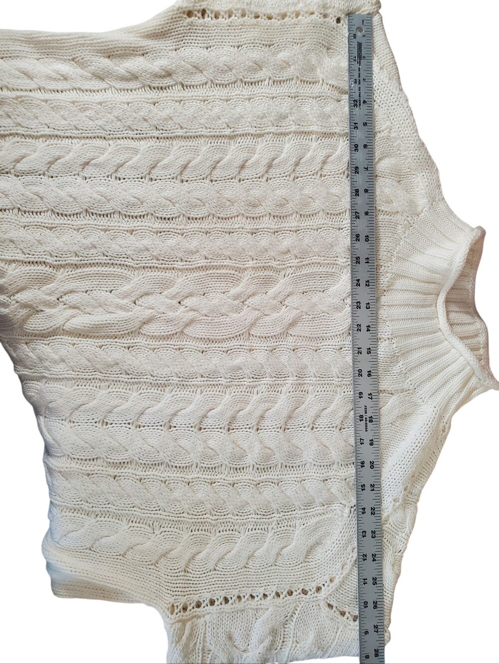 J.Crew 2025 Rollneck Cable Knit Sweater Ivory 100% Cotton - Picture 8 of 14